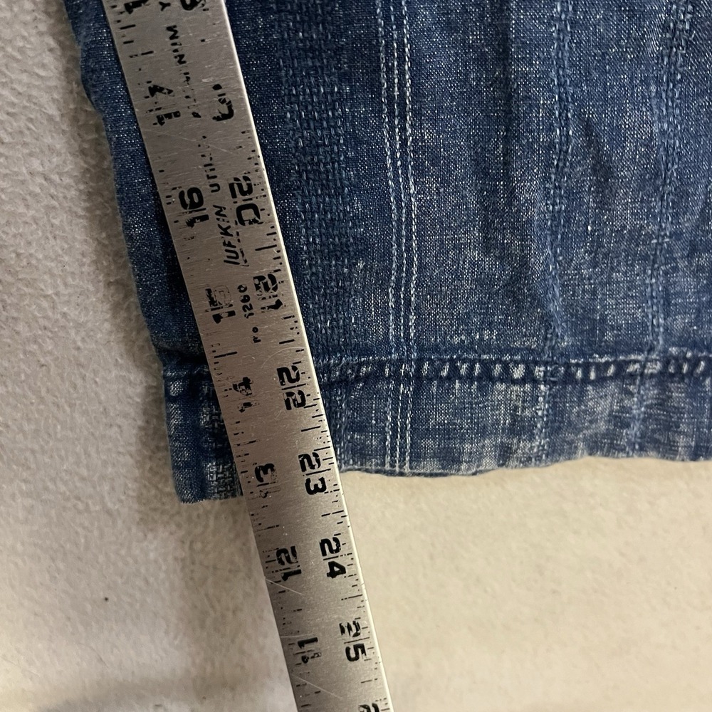 Pilcro Anthropologie Wide Leg Jumpsuit Women's Size Large Blue Linen Blend Denim - Picture 8 of 10